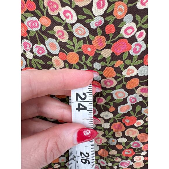 Y2K Vintage Skirt Large Brown Floral Midi Cottage Boho Bohemian 90s Fairy Pink - Picture 7 of 8